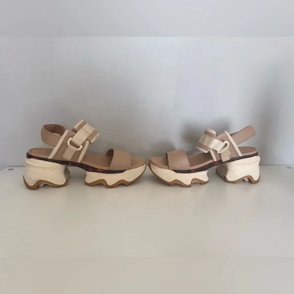 Sorel Kinetic Impact Slingback Heel Sandals in Honest Beige/Honey White size 7 - Picture 3 of 9
